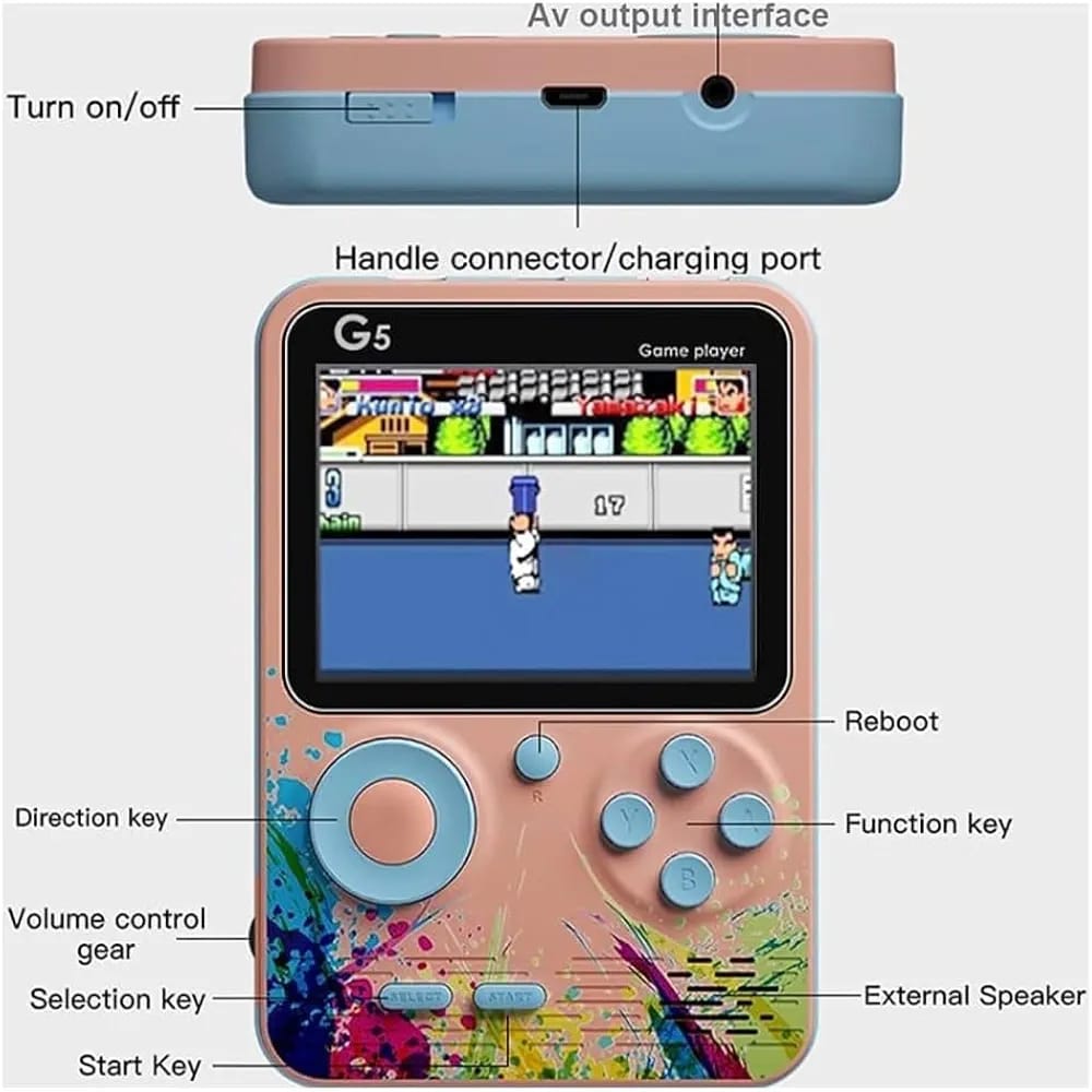 G5 500 in 1 Retro Game Box, Handheld Classical Game PAD