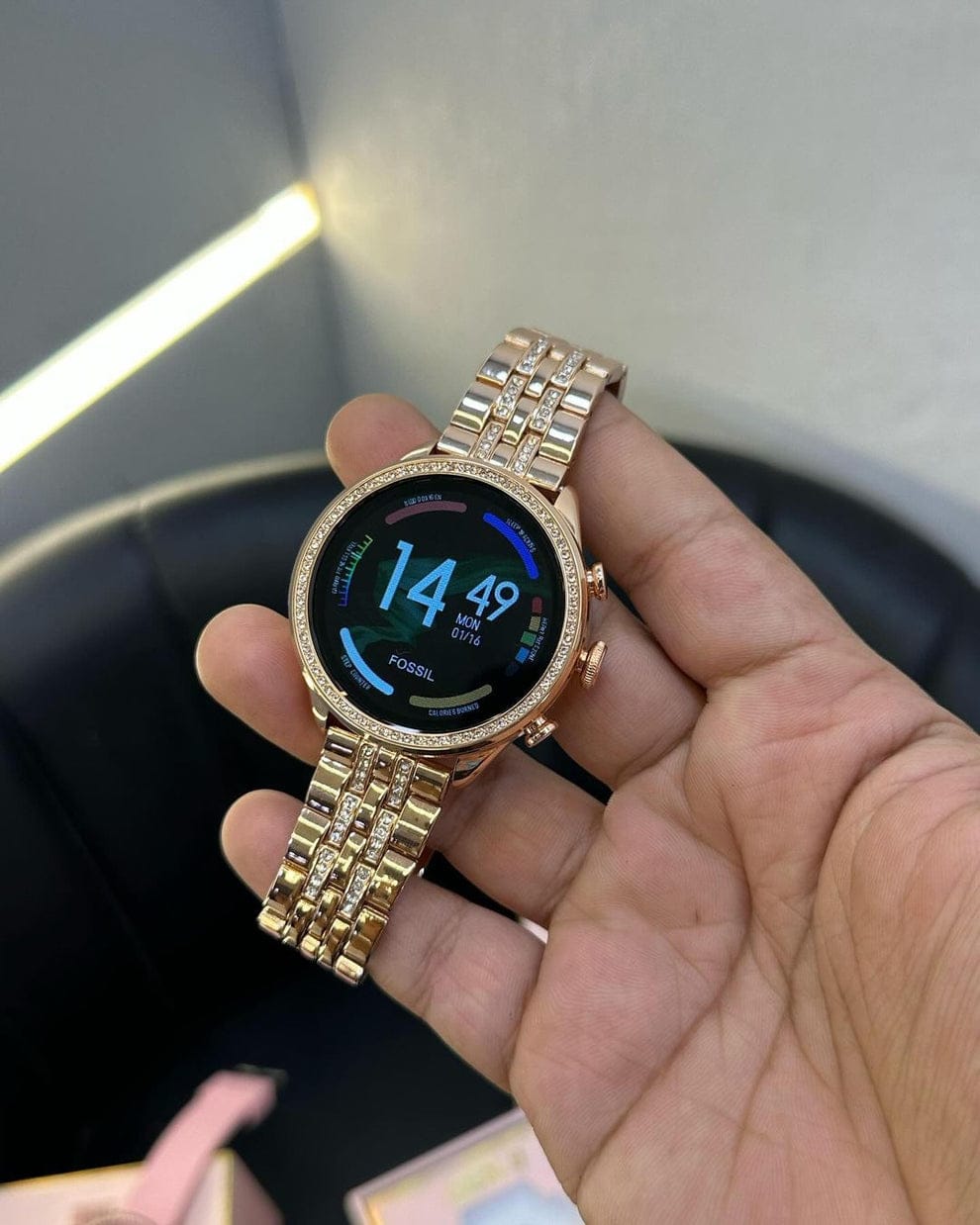 Gen 9 Diamond Strap HD Display 2 Straps BT Calling Smartwatch (Rose Gold Strap)