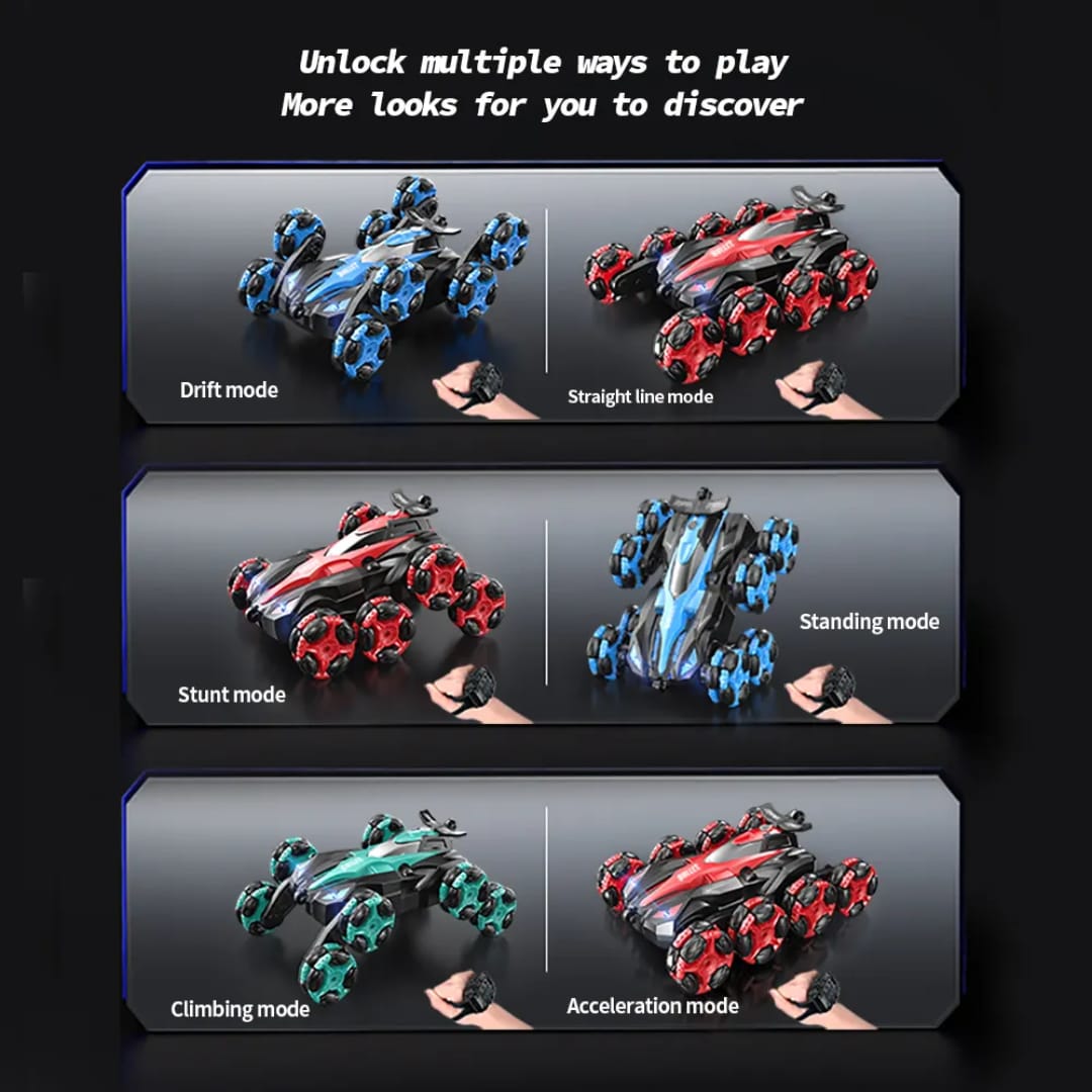 8WD 2.4 G Remote-Controlled Drifting Stunt car, Gesture Sensing with Music and Lighting Drifting Car