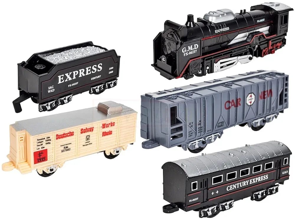 Electric Toy Train Set with Track for Kids 19 Pieces | Battery Operated with Sound and Lights