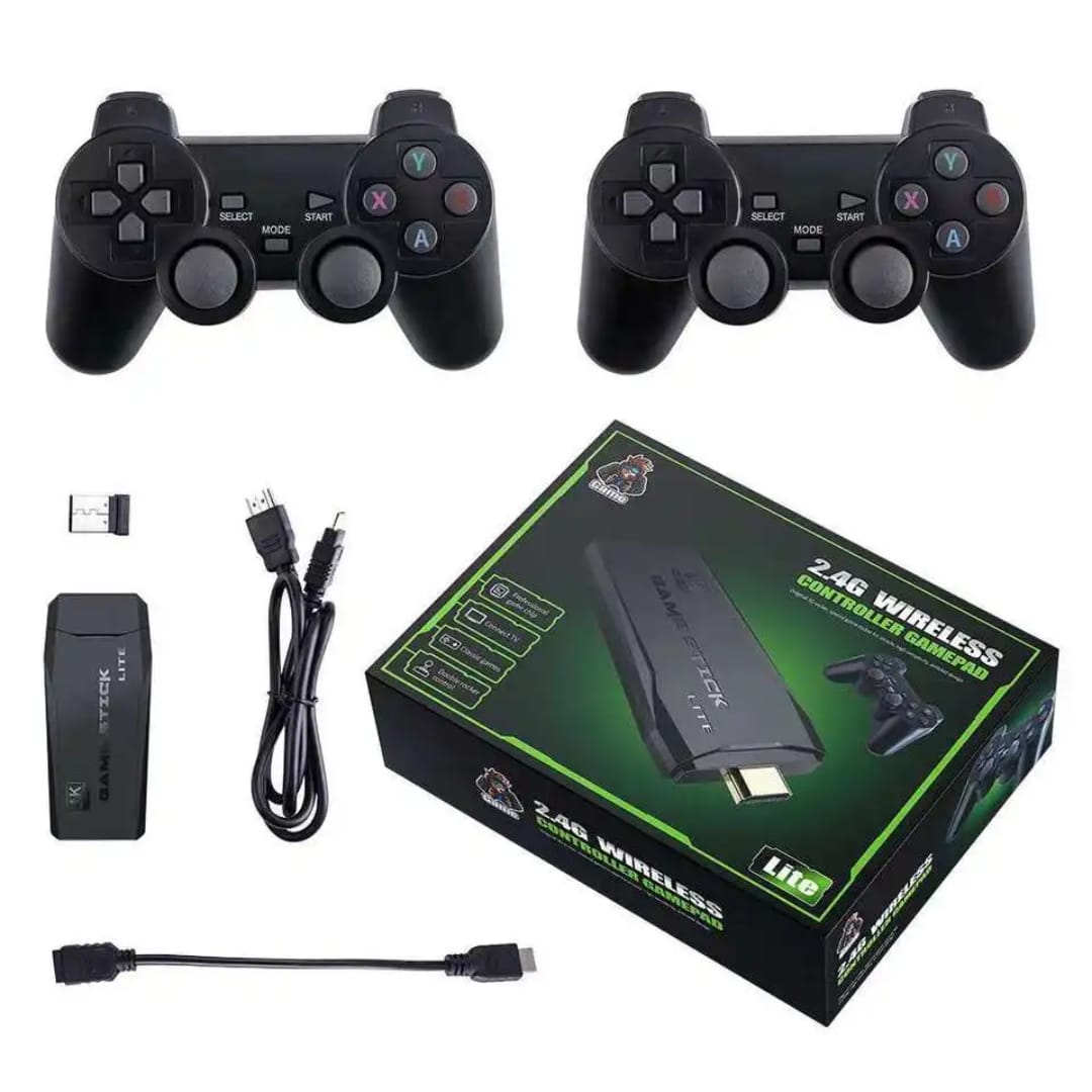 M8 2.4G Wireless Controller Gamepad Lite 4K Ultra HD Game Stick w/ 2 Controllers