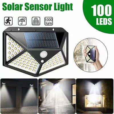 100 LED Bright Outdoor Security Lights with Motion Sensor Solar Powered Wireless Waterproof Night Spotlight