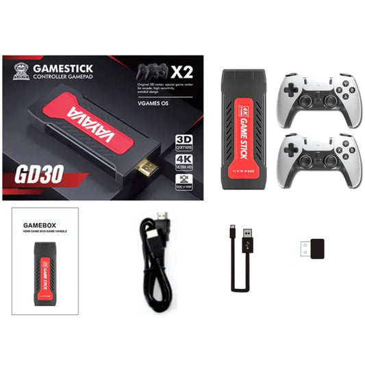 GD 30 4K Wireless Gamestick With 35000+ 3D Games And 2.4g Wireless Double Controller - 64 GB