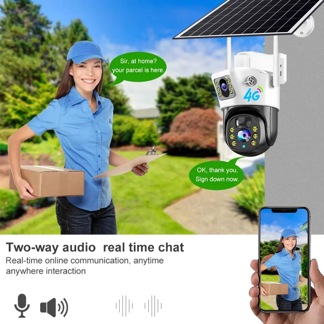 V380 4G Sim 8MP 4K PTZ Dual Lens IP 10x Zoom 4G Outdoor Camera AI Human Detection Smart Home Security CCTV Video Camera