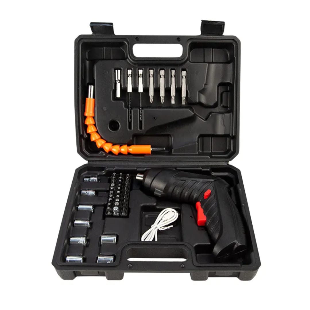 47 in 1 Cordless Electric Screwdriver Drill with Built-in LED Rechargeable Wireless Drill Machine Kit Power Drill Screw Gun Tool, Accessories