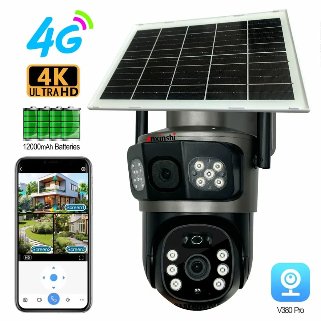 4G 4k V380 Pro Solar Monitor 360 Degree Mobile Phone Remote Outdoor High Definition Battery Camera Solar Ptz 4g Camera
