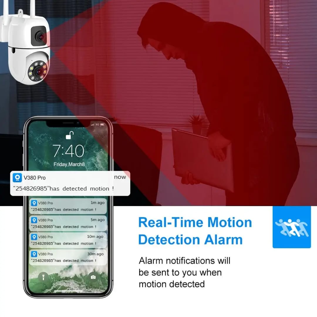 V380 Pro Dual Lens Security CCTV Network Camera Motion Detection 2MP/4MP WIFI Indoor Camera