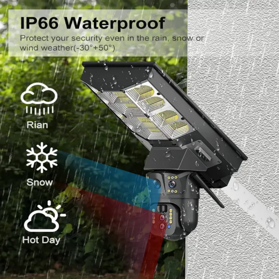 XA01 Solar Street Light with V380 4G WiFi 10X Dual-lens Monitoring HD Camera, Memory:No SD Card