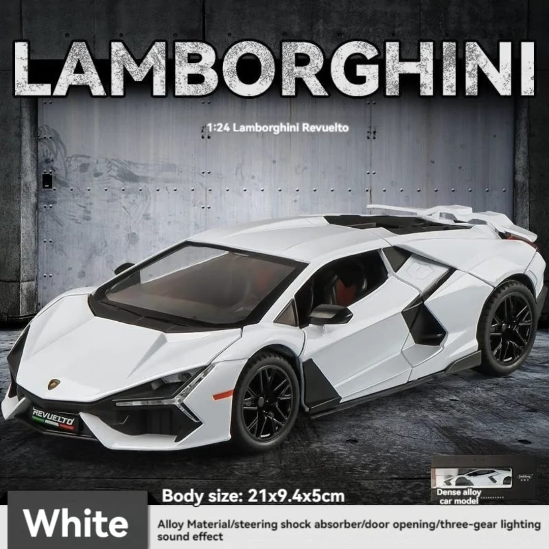 Mix Design 1:24 Die Cast Alloy Metal Car Model Car Pull Back with Sound Light Openable Doors Toy Car