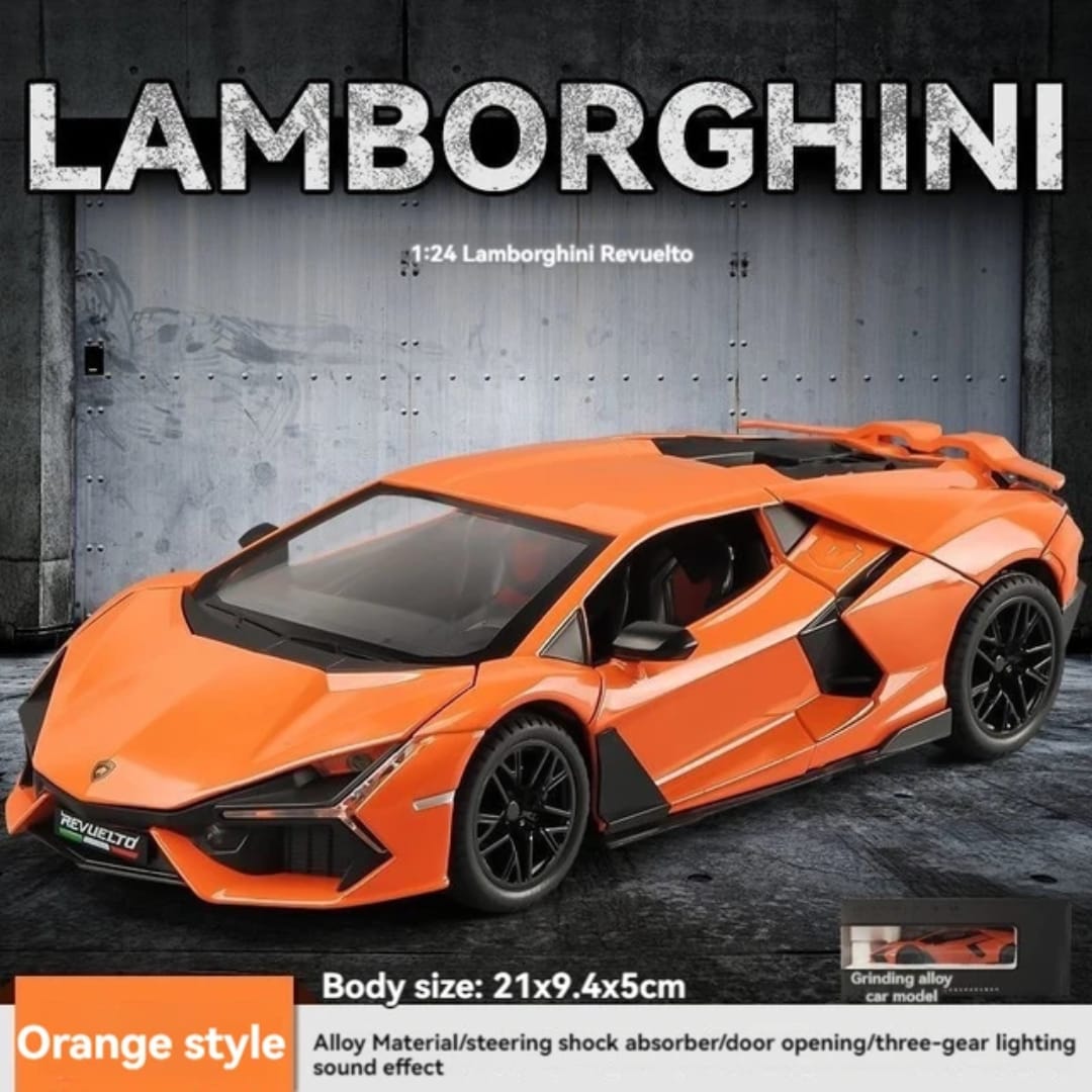 Mix Design 1:24 Die Cast Alloy Metal Car Model Car Pull Back with Sound Light Openable Doors Toy Car