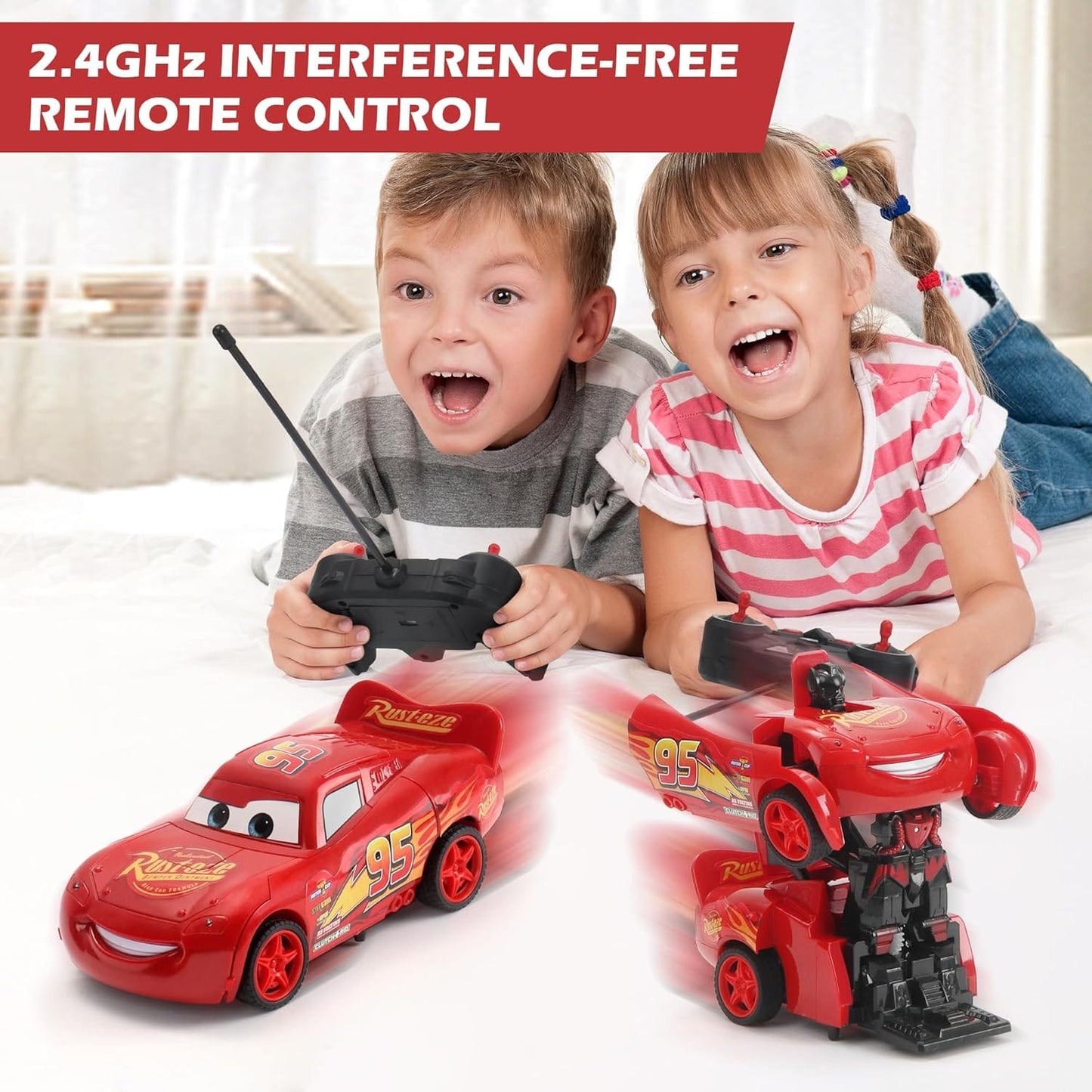 McQueen Transform Robot Remote Control Car - RC Cars Deformation Car Model Toy