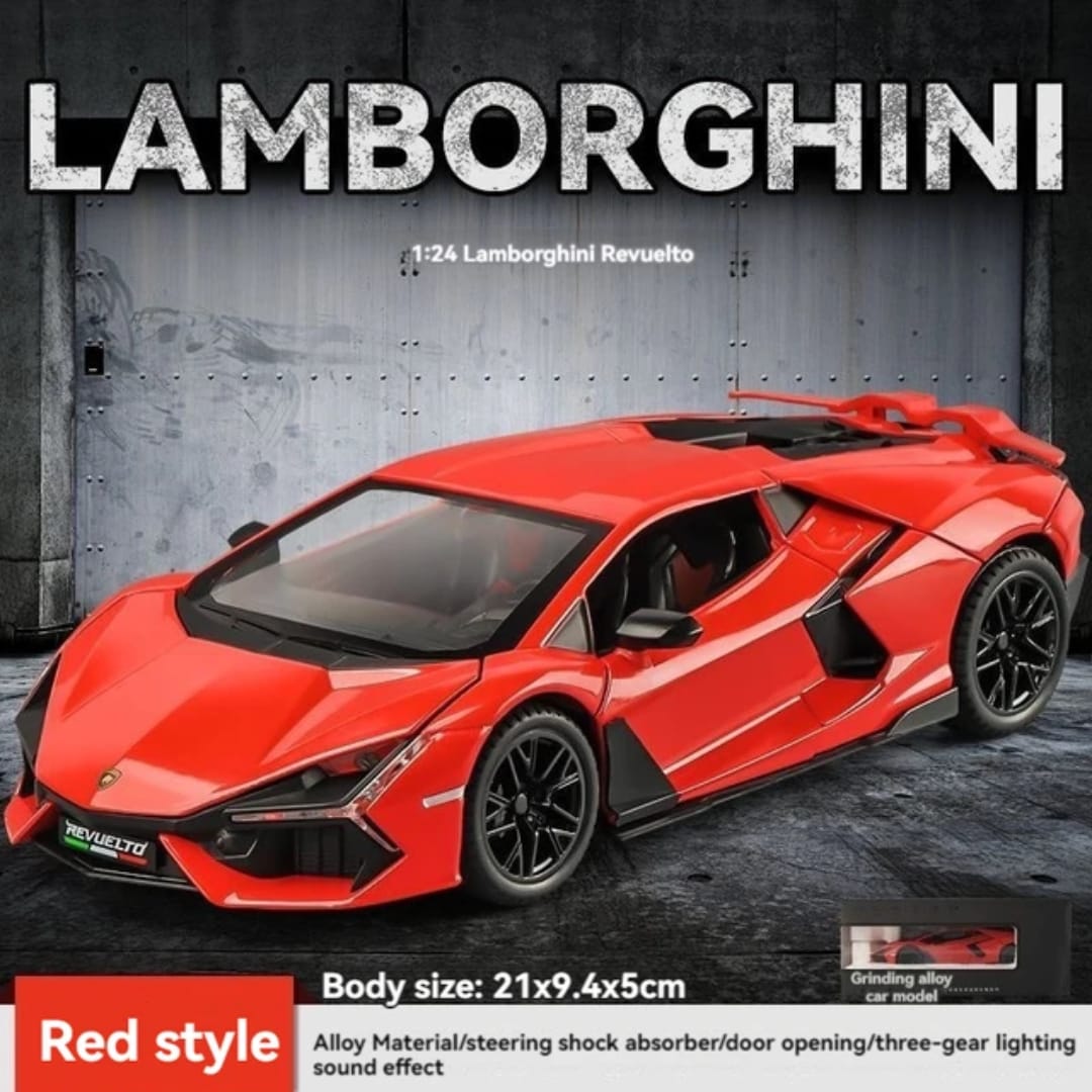 Mix Design 1:24 Die Cast Alloy Metal Car Model Car Pull Back with Sound Light Openable Doors Toy Car
