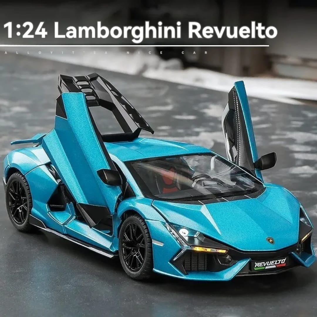 Mix Design 1:24 Die Cast Alloy Metal Car Model Car Pull Back with Sound Light Openable Doors Toy Car