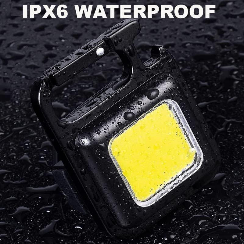 Mini COB Keychain Flashlight, Small Rechargeable Pocket LED Flashlight, 500 Lumens Lightweight Portable Magnetic Flashlight