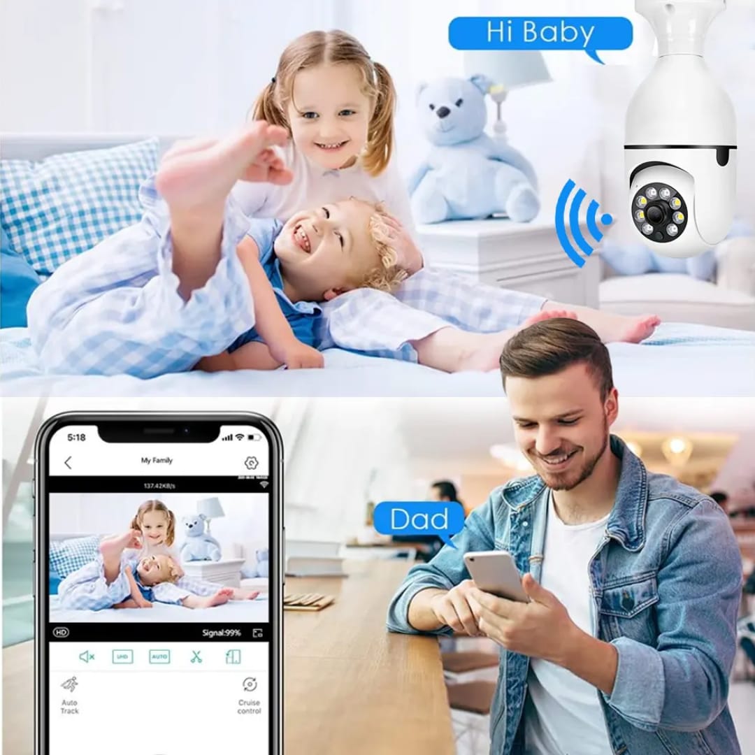 V380 WiFi 1080P Night Vision Wireless 360 Degree CCTV Security Light 360 Panoramic Bulb Camera