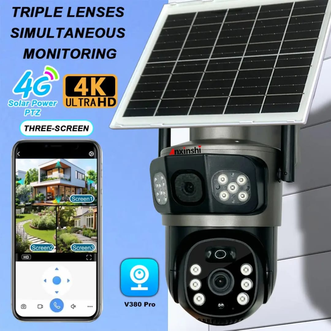 4G 4k V380 Pro Solar Monitor 360 Degree Mobile Phone Remote Outdoor High Definition Battery Camera Solar Ptz 4g Camera