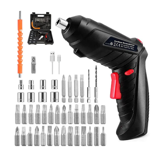 47 in 1 Cordless Electric Screwdriver Drill with Built-in LED Rechargeable Wireless Drill Machine Kit Power Drill Screw Gun Tool, Accessories