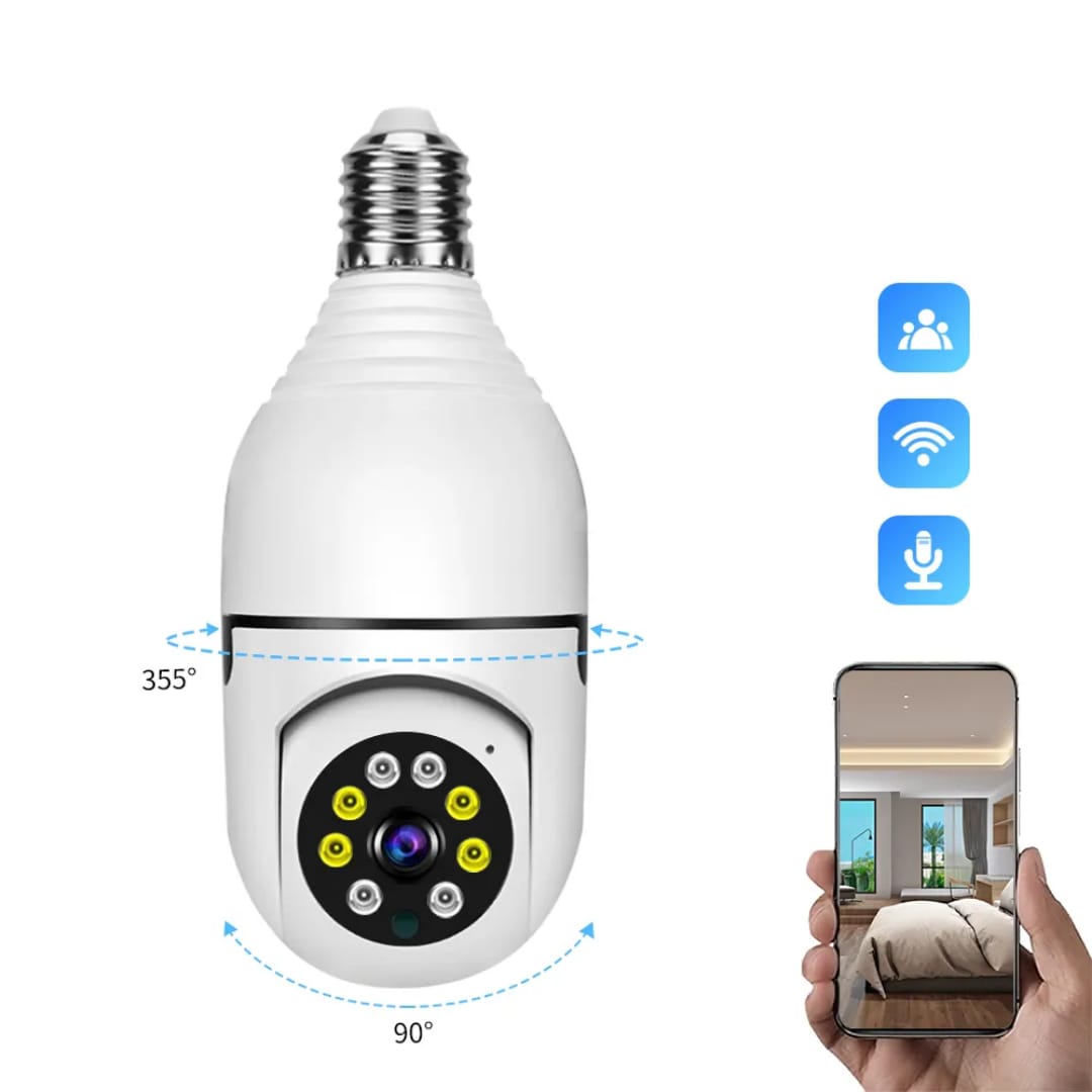 V380 WiFi 1080P Night Vision Wireless 360 Degree CCTV Security Light 360 Panoramic Bulb Camera