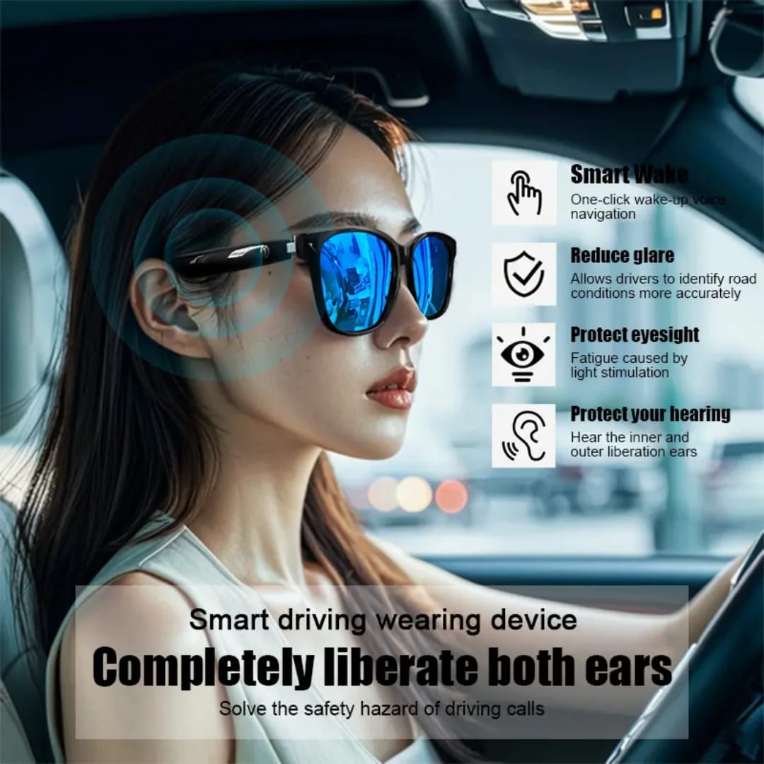 GS08 Smart Glasses Open Ear Music,Bluetooth-Audio Glasses for Men Women,Open Ear Sound with Mic,All Smart Devices