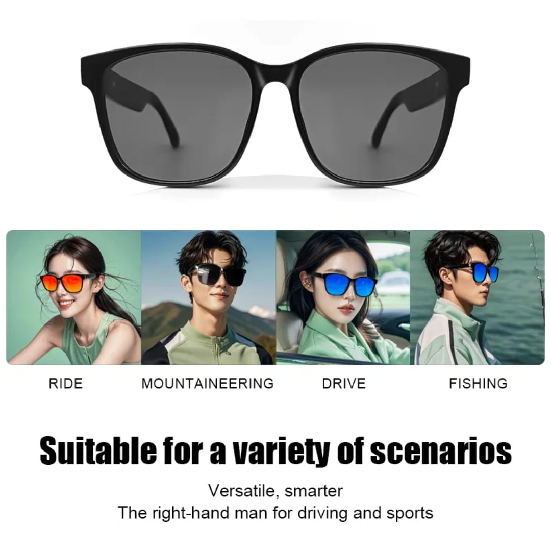 GS08 Smart Glasses Open Ear Music,Bluetooth-Audio Glasses for Men Women,Open Ear Sound with Mic,All Smart Devices