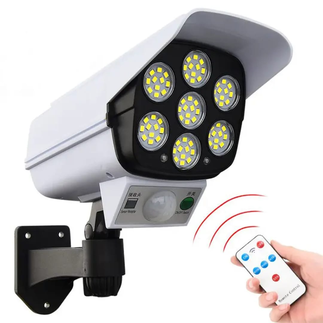 Solar Light Outdoor 77 Led Motion Sensor Security Camera Shaped Wall Lamp,Waterproof, Rotatable