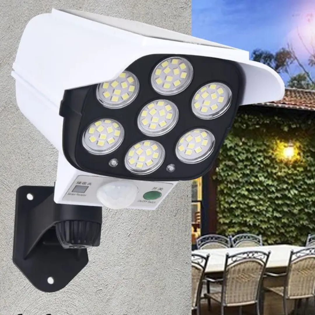 Solar Light Outdoor 77 Led Motion Sensor Security Camera Shaped Wall Lamp,Waterproof, Rotatable