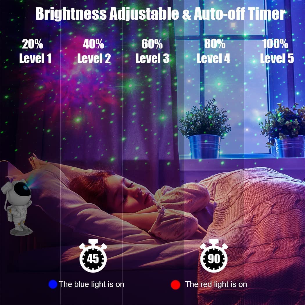 Astronaut Galaxy Projector Light for Bedroom with Remote Control and Timer