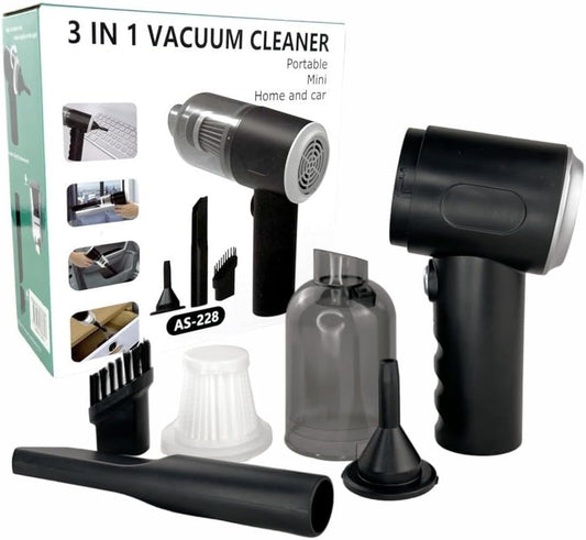 3 in 1 Cordless Car Vacuum Cleaner Powerful Suction & High Power Blower Deep Cleaning with Wireless, Portable Handheld USB Rechargeable
