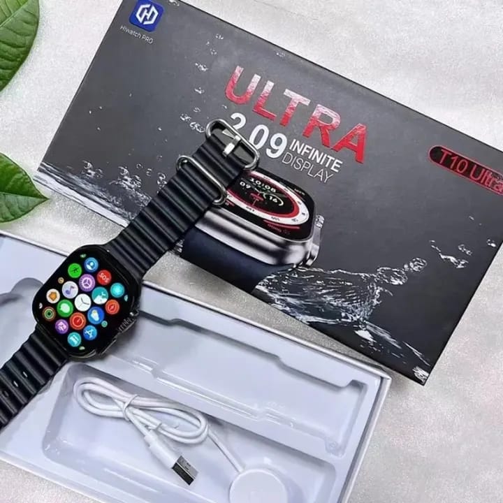 T10 Ultra 2.09 Infinite Display Wireless Charger Smartwatch