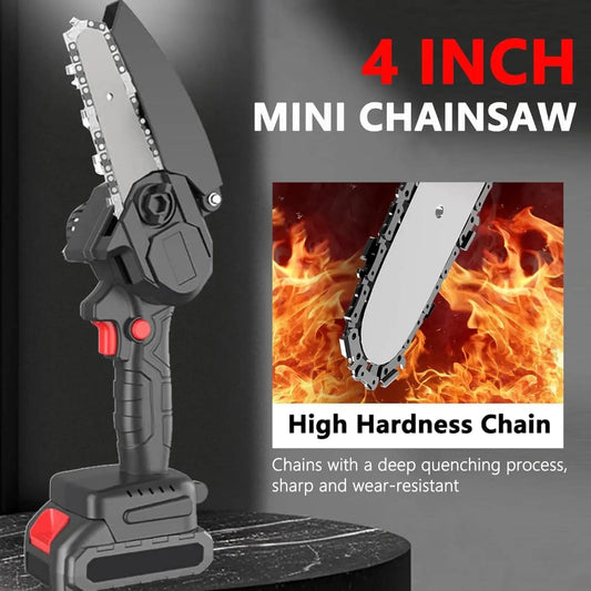 Electric Chainsaw 26V Rechargeable Cordless Chain Saw Household Small Handheld Woodworking Cutting Tool