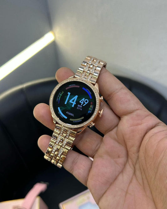 Gen 9 Diamond Strap HD Display 2 Straps BT Calling Smartwatch (Rose Gold Strap)