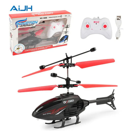 Helicopter Remote Control Flying for Unisex Children/Kids Age 4 + Years, Indoor Palm Sensing RC Helicopter Rechargeable Helicopter with LED Lights