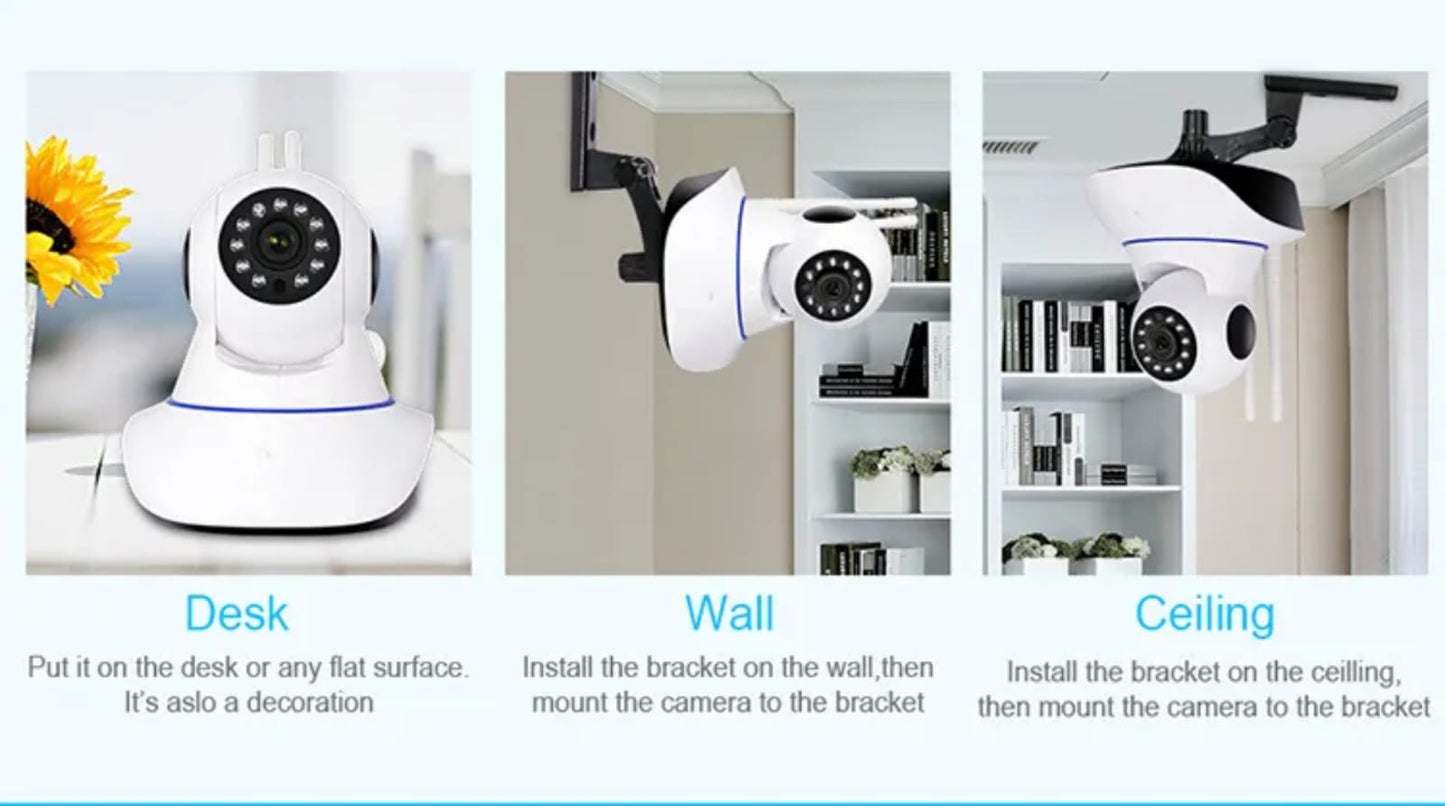 V380 FullHD Pan Tilt  Indoor IP Camera WIFI CCTV Camera with Lan Port