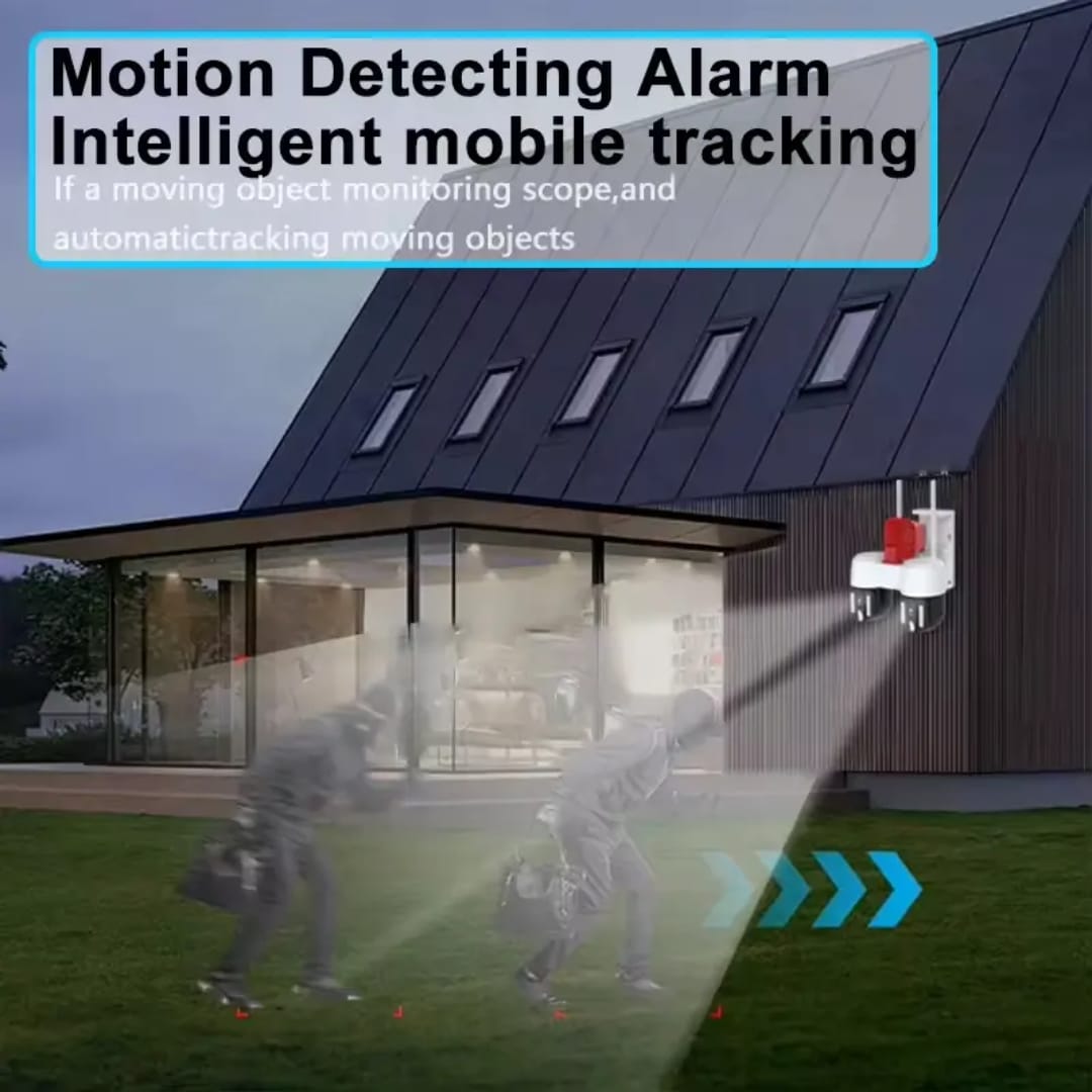 2in1 2K FHD Siren WiFi Wireless Outdoor Camera with Dual Lens