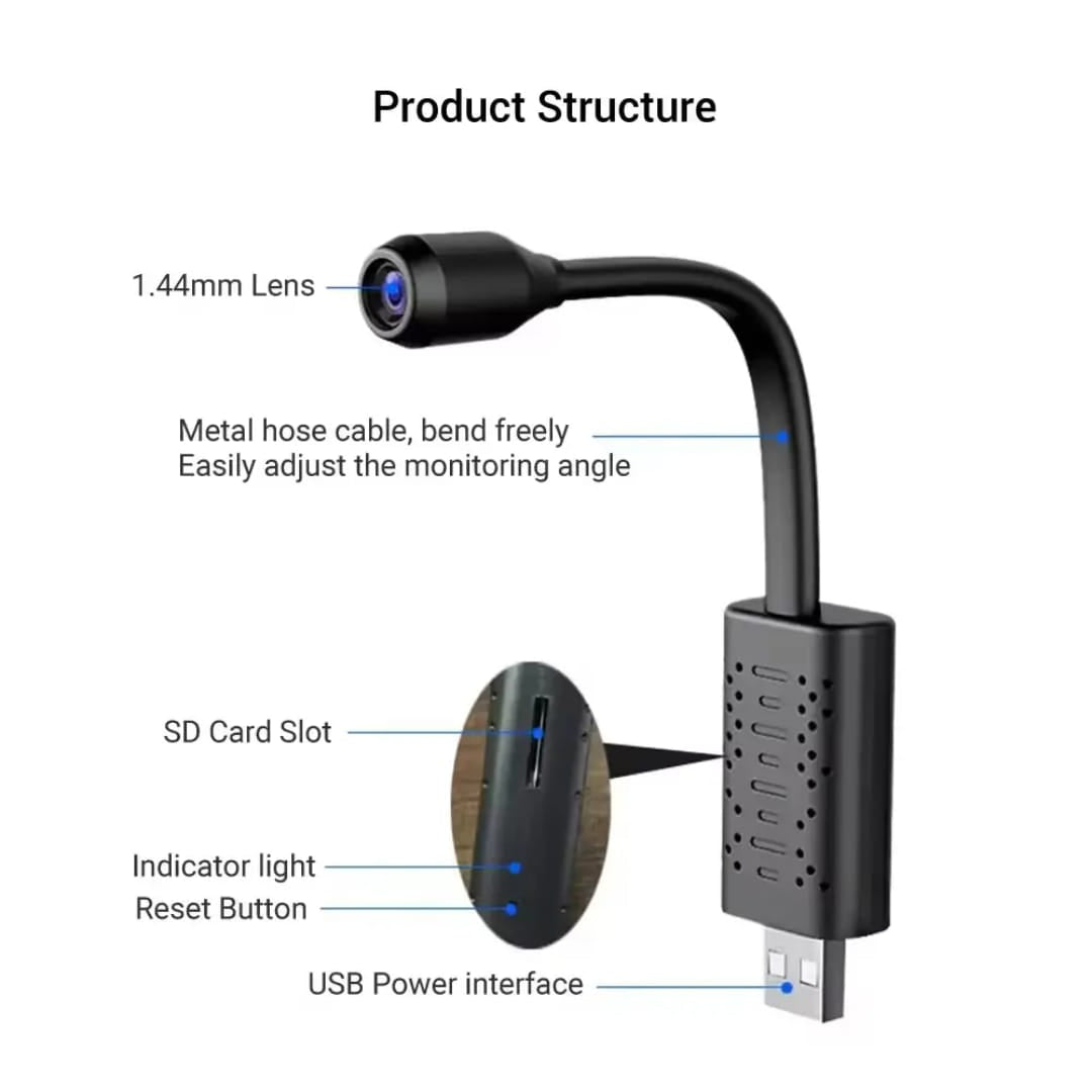 V380 FlexiWireless Surveillance Camera HD USB Portable Home Small Portable Camera