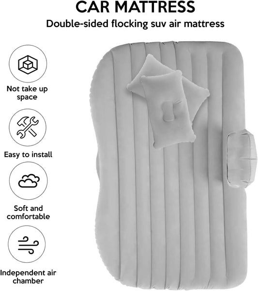 Car Air Mattress,Car Inflatable Bed Portable Camping Air Mattress W/ 2 Air Pillows,2 Repair Kits & 1 Air Pump