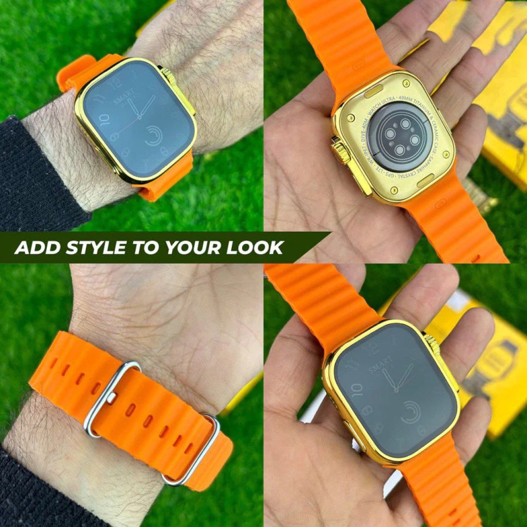 C9 Ultra-2 Gold Smartwatch (Gold Chain Strip Included)
