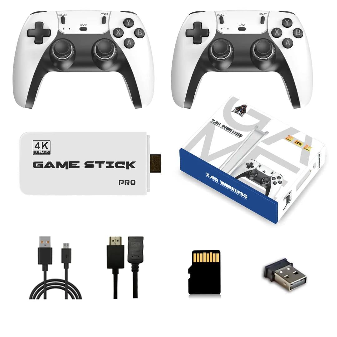 M15 Retro Game Stick, 4K Output & Wireless Controller Plug and Play Video Game Console with 19000+ Games (64G)