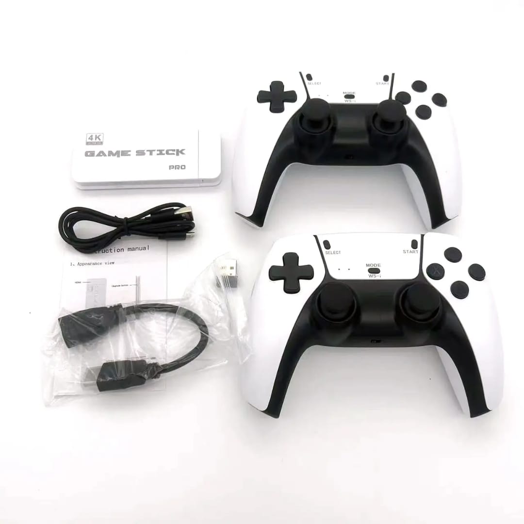 M15 Retro Game Stick, 4K Output & Wireless Controller Plug and Play Video Game Console with 19000+ Games (64G)