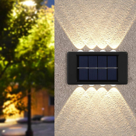 8 Led (Pack of 2) Solar Outdoor Lighting Wall Mount - Outdoor Wall Lights - Waterproof Solar Lamp, Outdoor Spotlight