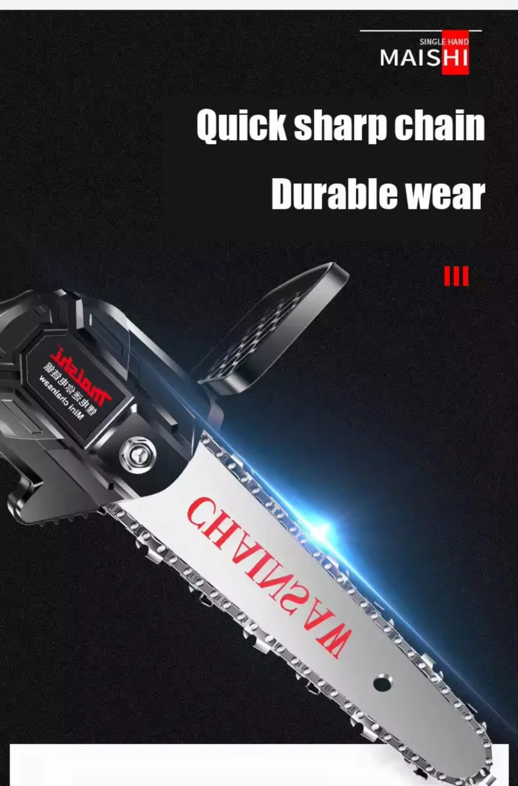 Electric Chainsaw 26V Rechargeable Cordless Chain Saw Household Small Handheld Woodworking Cutting Tool