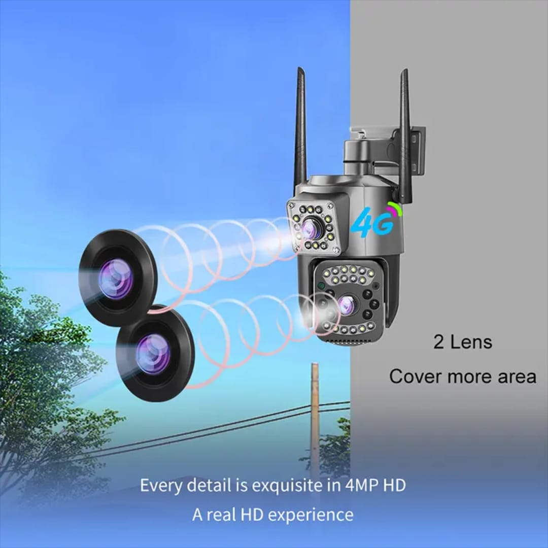 V380 Pro 4K 4MP 4G SIM Card Outdoor IP Security Camera Bidirectional Call Color Night Vision AI WiFi Camera