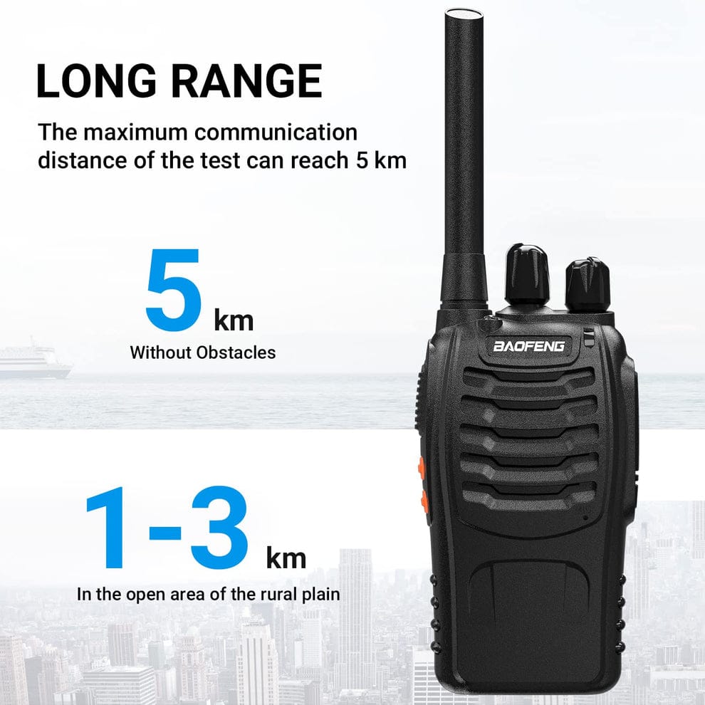 Baofeng (2pcs Pack) BF-888S Walkie Talkie 2 Way Radio Long Range 16CH UHF 400-470MHZ