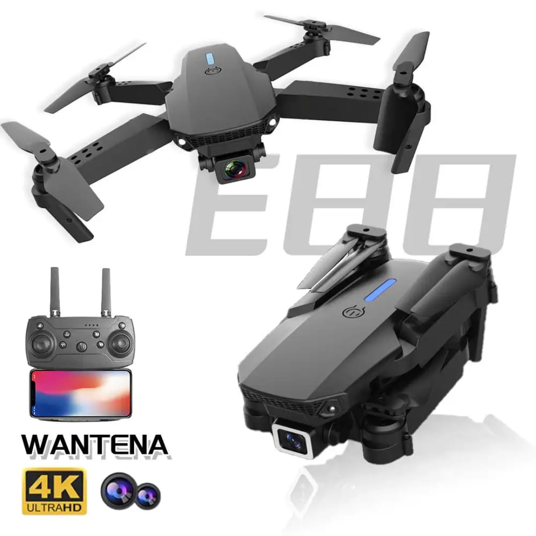 E88 Drone with Camera 4k HD wide angle drone real time transmission beginner drones, 360° Flip Headless Mode Remote Control Toy Drone