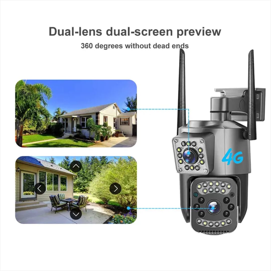 V380 Pro 4K 4MP 4G SIM Card Outdoor IP Security Camera Bidirectional Call Color Night Vision AI WiFi Camera