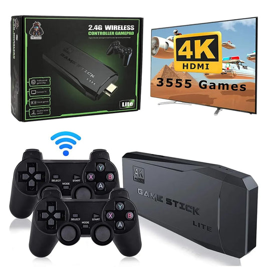 M8 2.4G Wireless Controller Gamepad Lite 4K Ultra HD Game Stick w/ 2 Controllers