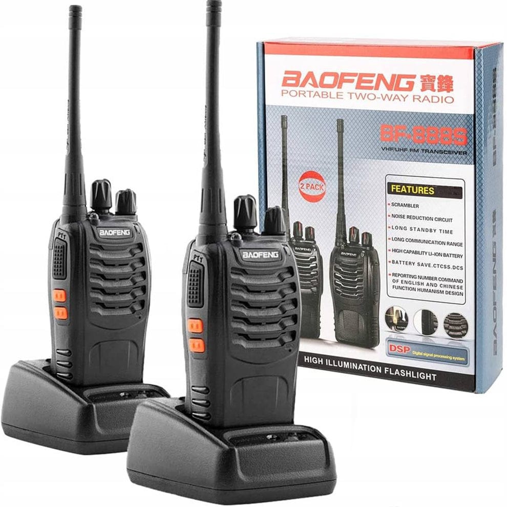 Baofeng (2pcs Pack) BF-888S Walkie Talkie 2 Way Radio Long Range 16CH UHF 400-470MHZ