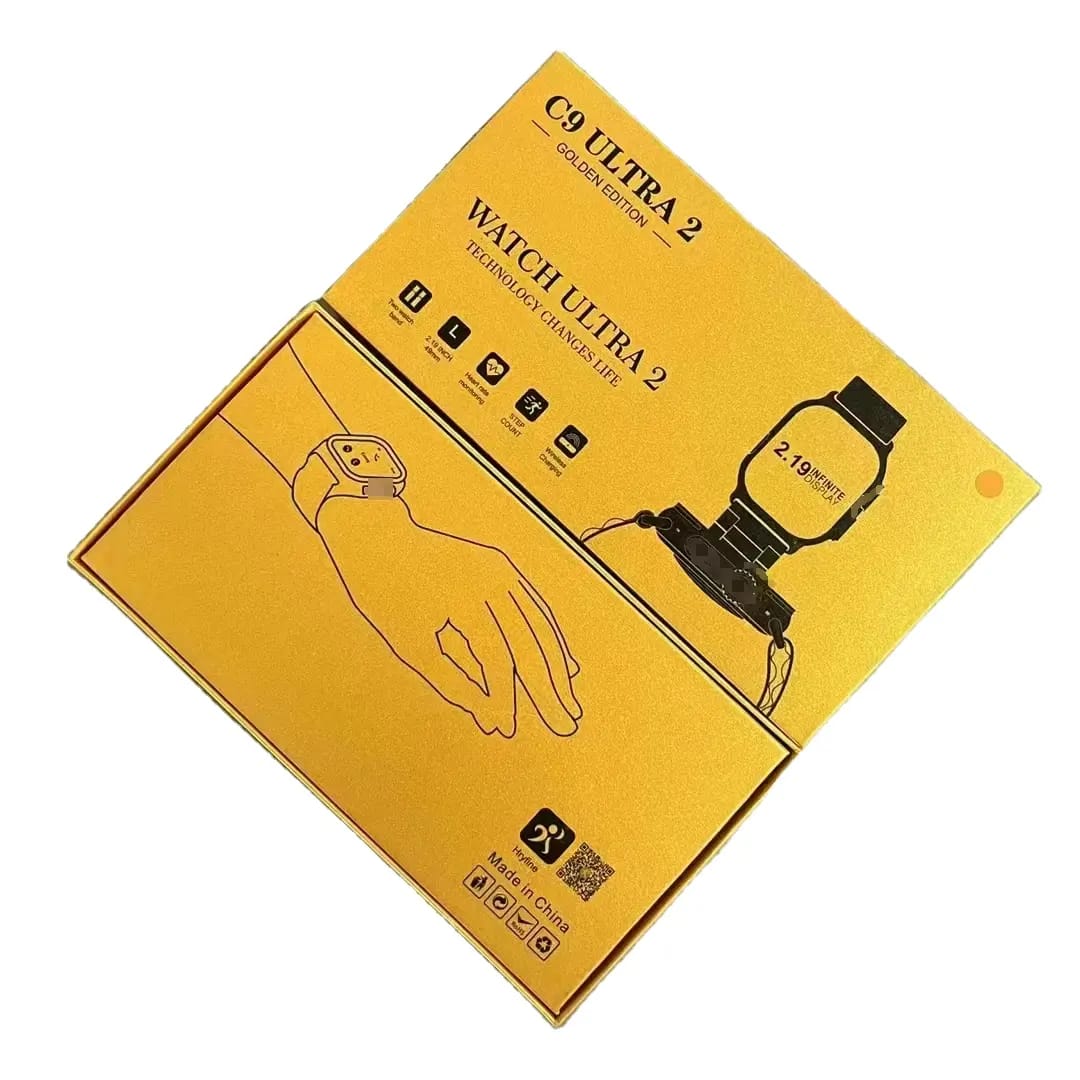 C9 Ultra-2 Gold Smartwatch (Gold Chain Strip Included)