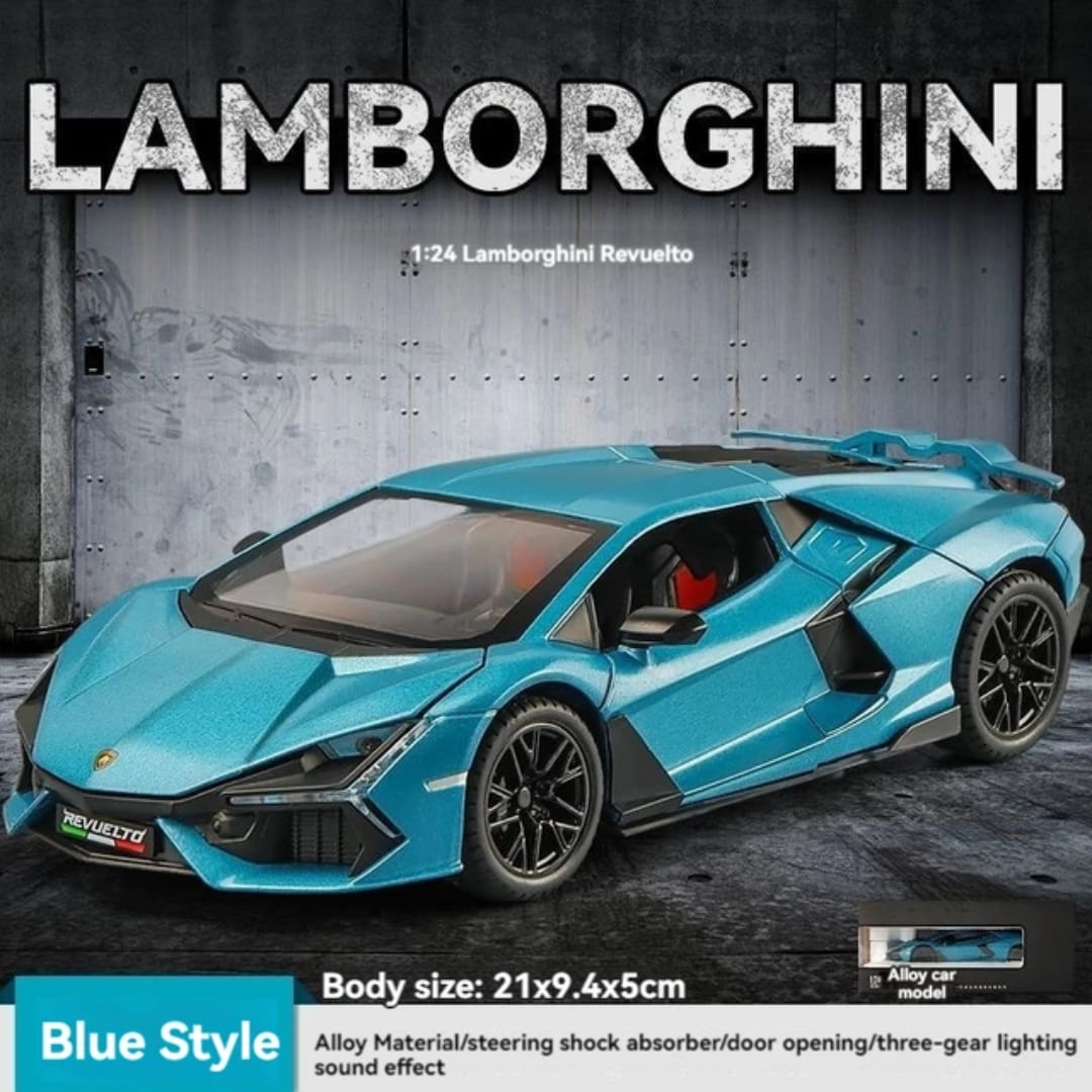 Mix Design 1:24 Die Cast Alloy Metal Car Model Car Pull Back with Sound Light Openable Doors Toy Car