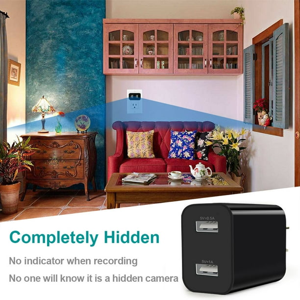 Dual USB 4K WiFi Charger Camera USB Wall Charger Security Surveillance Motion Detection Remote Viewing (Lookcam Pro)